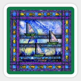 Sailboat Quilt Sticker